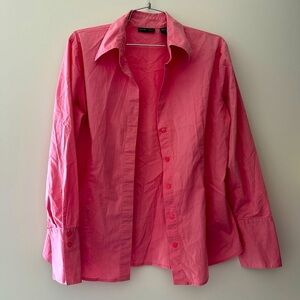 New York & Company Pink Button-Up Shirt